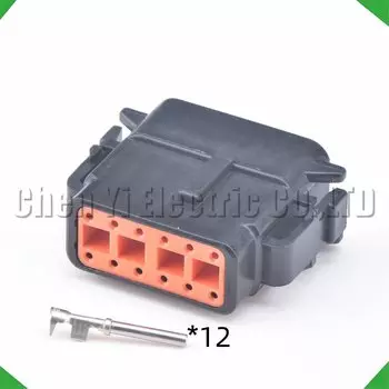Черный 12-контактный герметичный водонепроницаемый разъем, автомобильный разъем, жгут проводов для тяжелых грузовиков