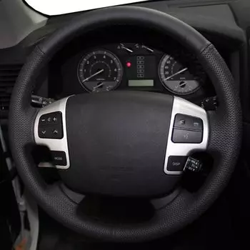Черный чехол на руль автомобиля из искусственной кожи своими руками для Toyota Land Cruiser 200 Series 70 Tundra Sequoia HiAce 2007-2018