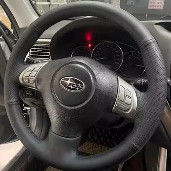 Черный чехол на руль автомобиля из искусственной кожи своими руками для Subaru Impreza 2008-2011 Forester 2008-2012 Legacy 2008-2010 Exiga 2