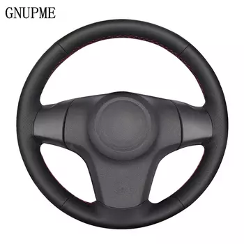 Черный чехол на руль автомобиля из искусственной кожи своими руками для Chevrolet Niva 2009-2017 (3 спицы) Vauxhall Corsa (D) Opel Corsa (D)