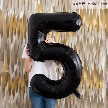 Черный цифровой воздушный шар 40 дюймов Globo