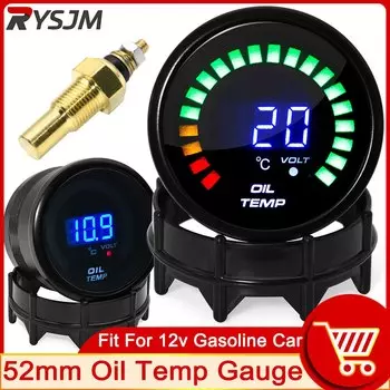 Черный датчик температуры масла 52 мм цифровой светодиодный автомобильный датчик температуры масла 20-150 по Цельсию с датчиком температуры Moto 1/8NPT автомобильный счетчик