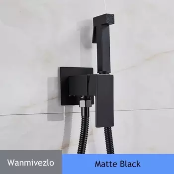 Черный хромированный смеситель для душа и унитаза Wanmivezlo