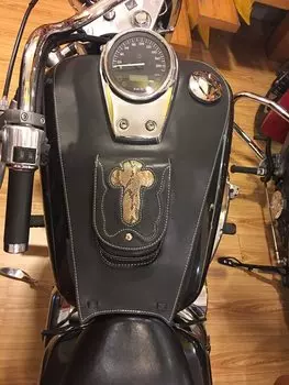 Черный кожаный чехол на бак, панель, нагрудник с ремешком, бюстгальтер для Honda Shadow 750 04-11 C2 C4 RC50 RC53