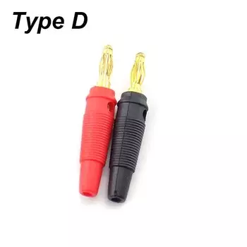 Черный + красный цвет 4 мм банановый штекер аудио динамик винт Золотой Серебряный пластина вилки Соединительный адаптер паяльник M20