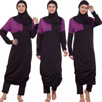 Черный купальник, закрытый купальник Burkini, Мусульманский купальник из Буркини, скромный купальник из Буркини, Черный Скромный купальный костюм, женский Мусульманский купальник с длинным рукавом