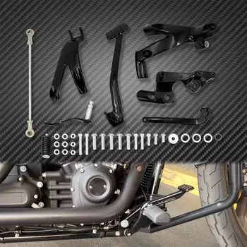 Черный мотоцикл с передним контролем, планшетом из алюминия для Harley Softail Street Bob Low Rider FXBB 2018-2023 Standard