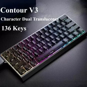 Черный, набор клавиш Cherry PBT с 136 клавишами, индивидуальная передача, Contour V3 для механической клавиатуры 61/87/104/108