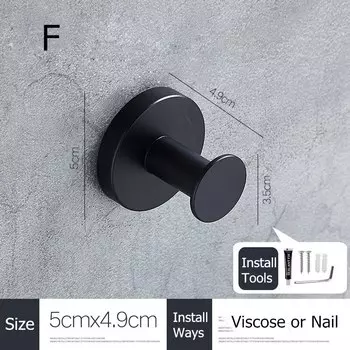 Черный настенный крючок из нержавеющей стали