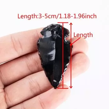 Черный обсидиан в форме стрелы AierCrystal
