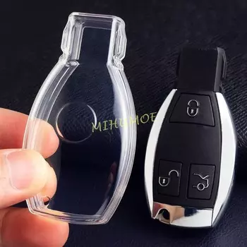 Черный прозрачный брелок для ключей Mercedes Benz A B C E S G M V-Class CLA CLS GLA GLC GLE GLK GL/GLS SL SLK