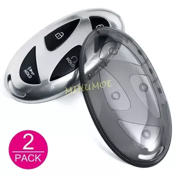 Черный прозрачный чехол для умного автомобильного брелка, защитный брелок для ключей, совместимый с Hyundai Ioniq 6 Kona Grandeur Tucson Santa Fe