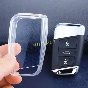Черный прозрачный умный автомобильный брелок для ключей, Чехол-держатель, брелок для Volkswagen VW Passat (B8) Arteon Atlas Cross Sport Jetta