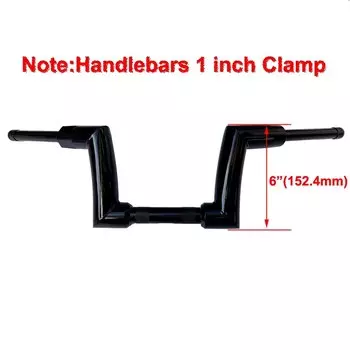 Черный руль HCMT, зажим 1 дюйм, 6 и 8 дюймов, подъемный руль 2 дюйма, рули с толстой вешалкой, совместимые с Harley Sportster FLST FXST Road King