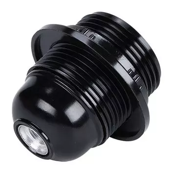 Черный самоблокирующийся патрон для лампы E27 USBO