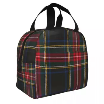 Черный шотландский Ланч-бокс, портативная утолщенная Термосумка из алюминиевой фольги для мужчин и женщин