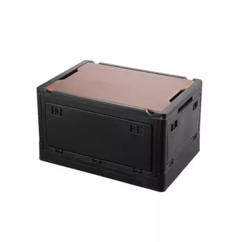 Черный складной ящик для хранения SSD с деревянной крышкой, утолщенный, прочный, с боковым открытием, грузовые контейнеры, органайзеры, контейнеры, контейнеры для отдыха на открытом воздухе, Багажники для автомобиля