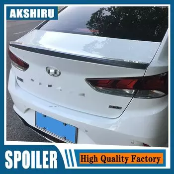 Черный спойлер для Hyundai Sonata 9 2018 2019, спойлер из АБС-пластика, спойлер грунтового цвета для заднего багажника автомобиля