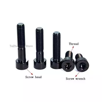 Черный титановый болт M8 x 20, 25, 30, 35, 40 мм, винт с шестигранной головкой и шестигранной головкой для подседельного штыря велосипеда