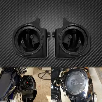 Черный вентилируемый нижний обтекатель для мотоцикла, 6,5 дюйма, коробки для динамиков, стручки для Harley Touring Street Electra Glide Road King FLHT 1993-2013