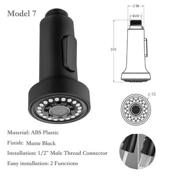 Черный выдвижной смеситель для кухни Orhem GJSO-965