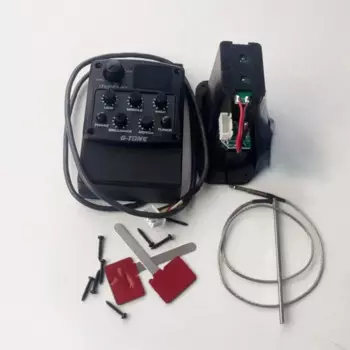 Cherub G-Tone Series Предусилитель для акустической гитары GT-3 Пьезозвукосниматель 3-полосный эквалайзер Светодиодный тюнер Черный