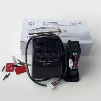 Cherub G-Tone Series Предусилитель для акустической гитары GT-3 Пьезозвукосниматель 3-полосный эквалайзер Светодиодный тюнер Черный