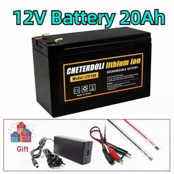 CHETERDOLI 12 В 20 Ач 18650 литиевая батарея для солнечной энергии встроенный сильноточный аккумулятор 30 А BMS для электромобиля + зарядное устройство 12,6 В 3 переменного тока