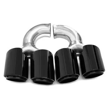 Четырехканальный выхлопной наконечник автомобиля для Porsche Cayenne 958 2011-2014 304, наконечник глушителя из нержавеющей стали, насадка для выхлопной системы, тюнинговый наконечник