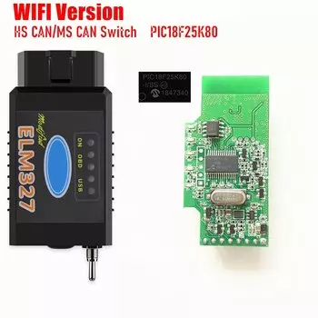 Чип ELM327 USB PIC18F25K80 с Bluetooth и Wi-Fi для Ford HS CAN/MS может переключаться с кодовым считывателем Forscan ELM 327 OBD2