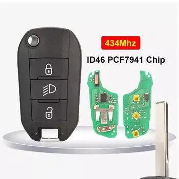Чип ID46 PCF7941 для Peugeot 308 408 508 2008 3008 4008 5008 208 301 дистанционный Автомобильный ключ для Citroen C4 C6 C3 CACTUS C-Elysee 434 МГц