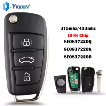 YIQIXIN ID48 чип Smart Remote 315/433 МГц для Audi B7 A4 S4 Quattro Cabriolet Avant 2005-2008 8E 0837220 К 8Е 0837220 К 8Е 0837220 Д