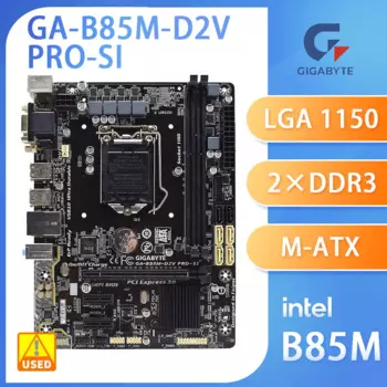 Чипсет Gigabyte GA-B85M-D2V PRO-SI Intel B85, материнская плата LGA 1150, настольная поддержка памяти DDR3, USB3.0, оригинальный б/у