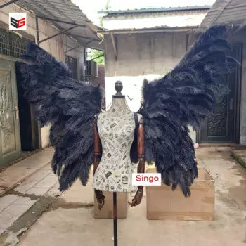 Чистый белый имитация страусиного пера бабочка Крыло ангела для свадьбы День рождения Большой фотография фотореквизит