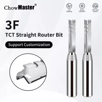 Высокоскоростная фреза CHOWMASTER TCT с хвостовиком 1/2, 3 канавки, прямая твердосплавная фреза для фанеры, ДСП, МДФ