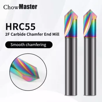 CHOWMASTER HRC55 2F прямая фреза для снятия фаски 90 градусов