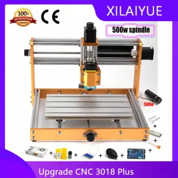 ЧПУ 3018 Plus гравер с металлической рамой GRBL DIY Pcb фрезерный станок, шаговый станок Nema 17 52 мм 300/500 Вт шпиндель резной на металле