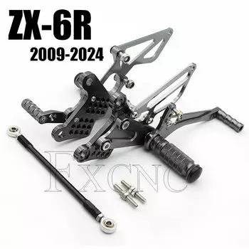 ЧПУ Rearset для Kawasaki Ninja ZX6R 636 ZX636 ZX-6R ZX 6R 636 Алюминий Регулируемый мотоцикл задний наборы для ухода за кожей подножки, для езды на велосипеде