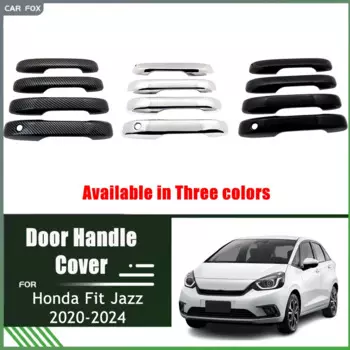 Хромированная накладка на дверную ручку для Honda Fit Jazz GR 2020-2024 2021 2022 2023, автомобильные аксессуары, набор из углеродного волокна, наклейка