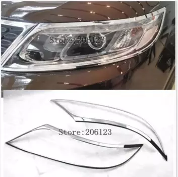 Хромированные накладки на переднюю фару, 2 шт., подходят для Kia Sorento 2010 2011 2012 2013 2014