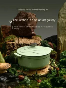 Чугунная кастрюля, белая эмалированная кастрюля, 22 см, эмалированная кастрюля для тушения, домашняя кастрюля, кастрюля для тушения, Индукционная кастрюля для супа