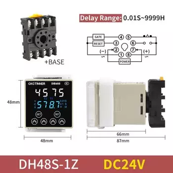 Цифровое реле времени DH48S-S CKCTINNER 220В 24В 12В