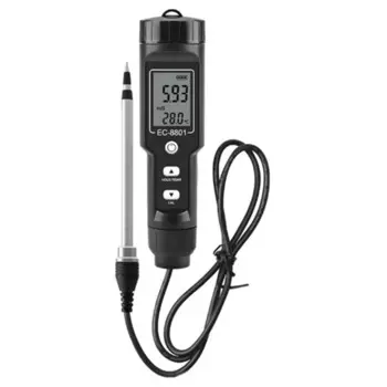 Цифровой анализатор почвы EC/Temp 0,00-10,00 MS/Cm, Измеритель проводимости, водонепроницаемый датчик, анализатор для посадки сада, улицы