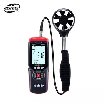 Цифровой анемометр BENETECH с ЖК-дисплеем, 45 м/с