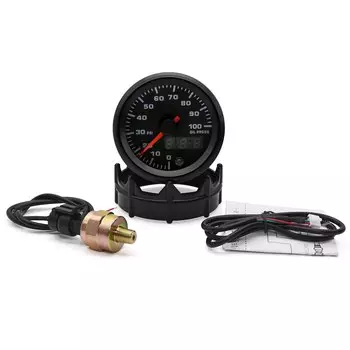 Цифровой Автомобильный манометр, универсальная светодиодная лампа, 52 мм, 7 цветов, 12 В, двойной дисплей, для гонок