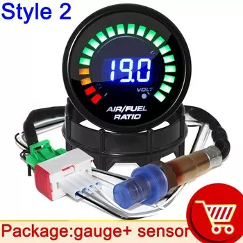 Цифровой датчик соотношения воздуха и топлива O2 Датчик кислорода для 12 В Автомобильный вольтметр Автомобильный датчик AFR 52 мм 2 в 1 метр Узкополосный индивидуальный