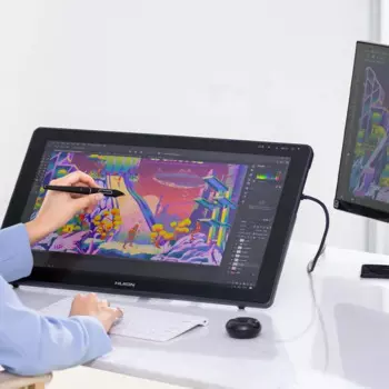 Цифровой графический планшет KAMVAS 22 Plus 140% sRGB с ЖК-дисплеем и стилусом, угол наклона 60 градусов