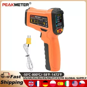 Цифровой инфракрасный термометр PEAKMETER PM6530D, лазерный измеритель температуры, бесконтактный термометр, ручной инфракрасный термометр с ЖК-дисплеем