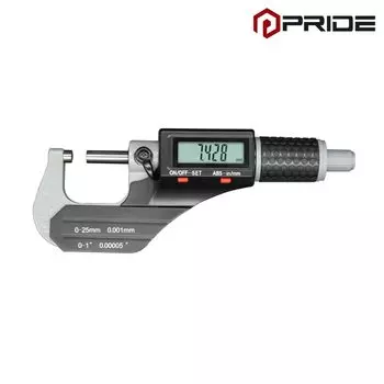 Цифровой наружный микрометр Pride P8001-25N2 0-25 мм