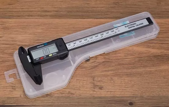 Цифровой штангенциркуль из углеродного волокна с ЖК-дисплеем, 150 мм, 6 дюймов, микрометр, измерительный инструмент с коробкой